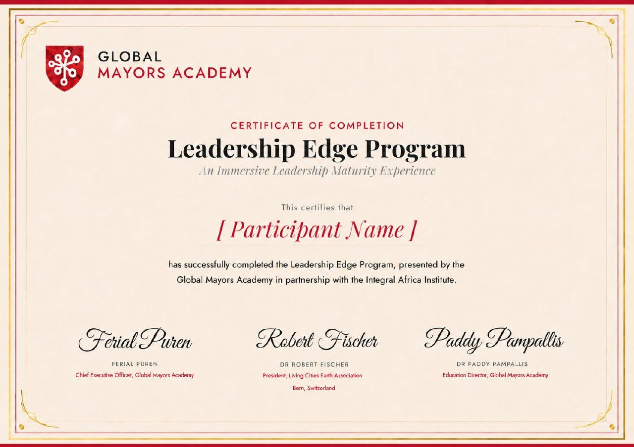 Сертификат Сила Лидера и Стратегия жизни — Global Mayors Academy